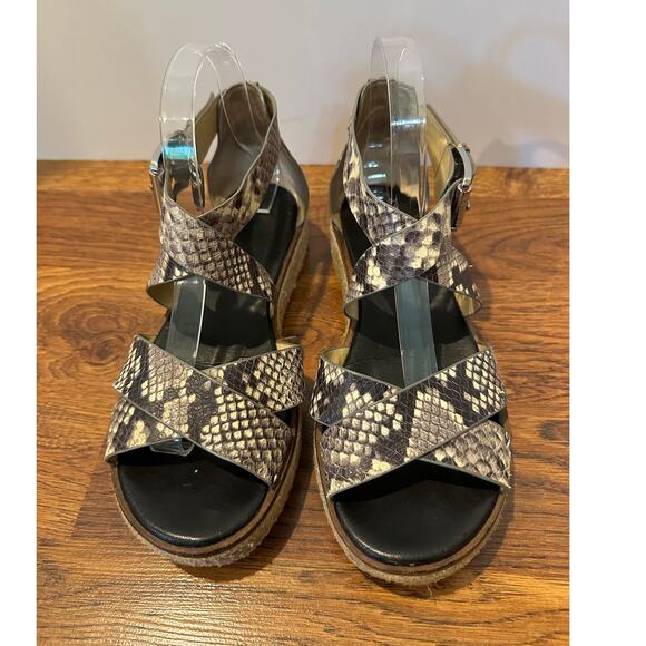 Michael Kors Darby Espadrille Sandals – Snake Print Leather | Women’s Size 9 - Picture 3 of 11